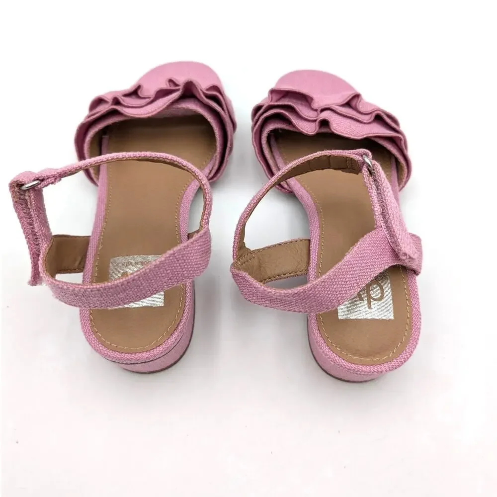 DV by Dolce Vita Govani Ruffle Sandals Open Toe Girls Pink Size US13
